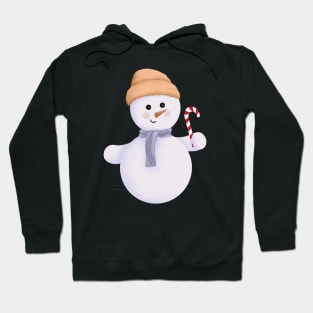 Christmas Snowman with Scarf,Beanie and Candy Cane. Hoodie